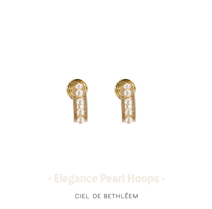 Elegance Pearl Hoops