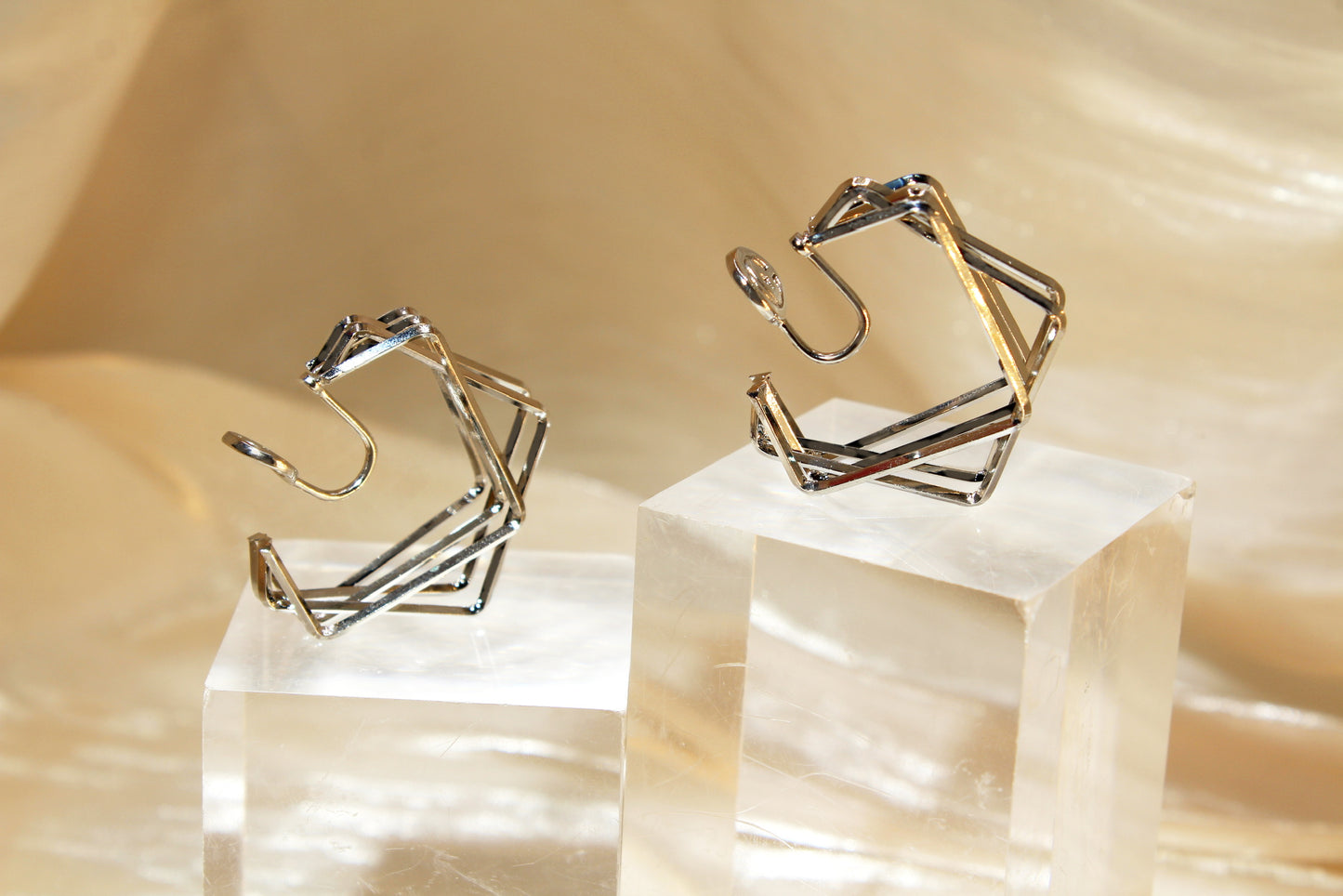 Geometric Huggie Earrings