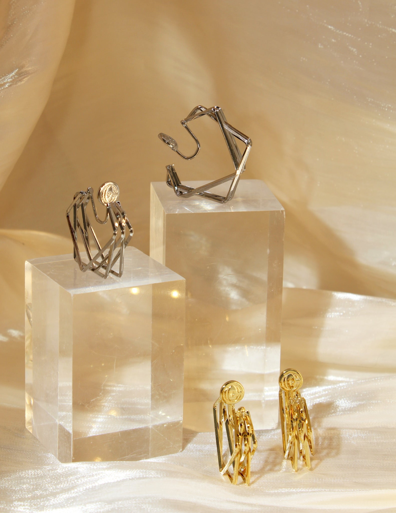 Geometric Huggie Earrings