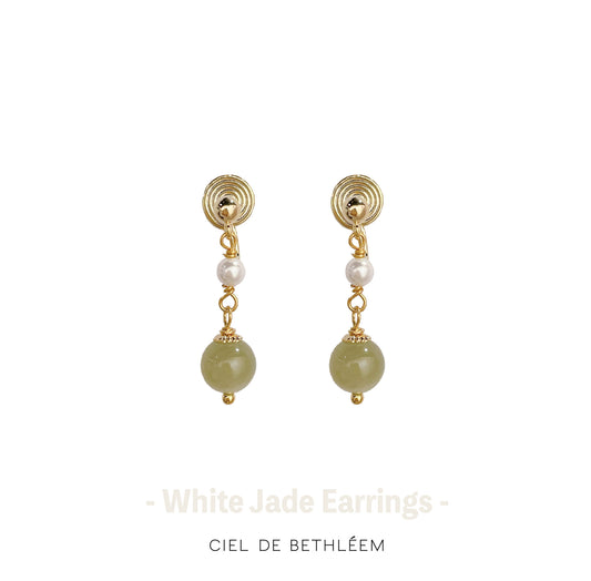 White Jade Earrings