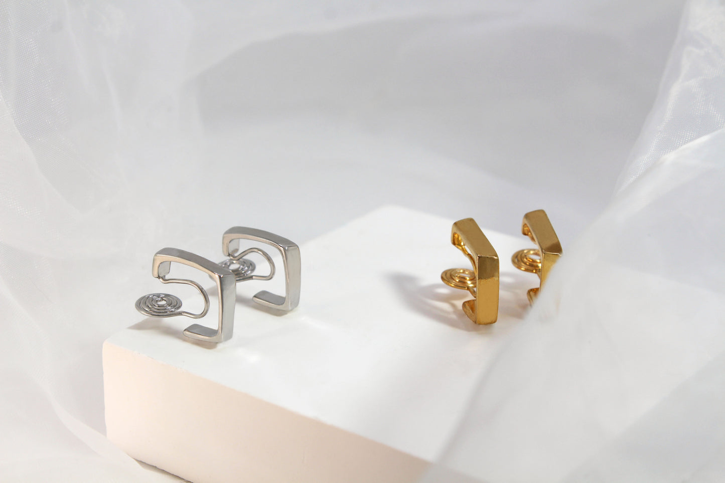 L Shape Huggie Earrings