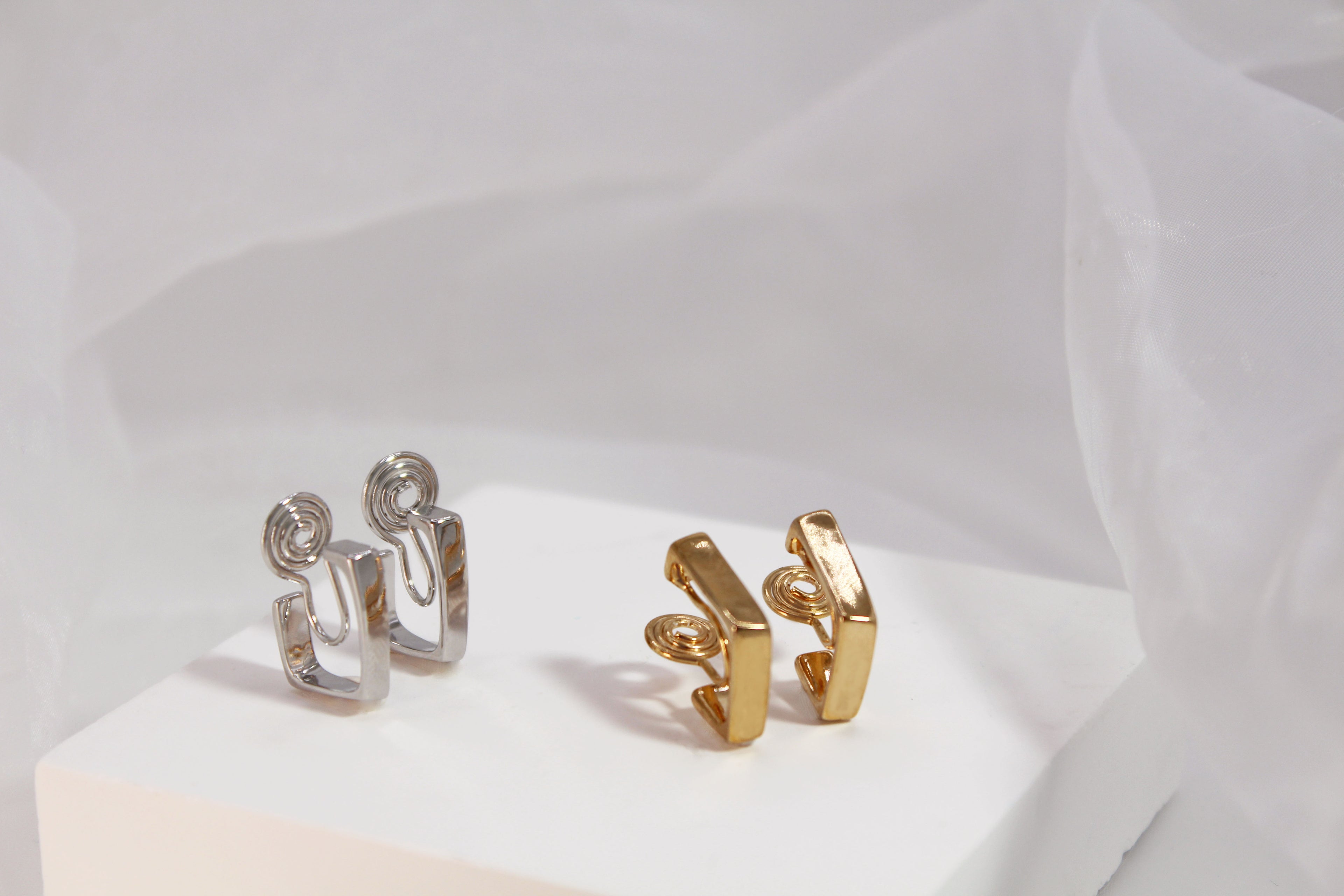 L Shape Huggie Earrings