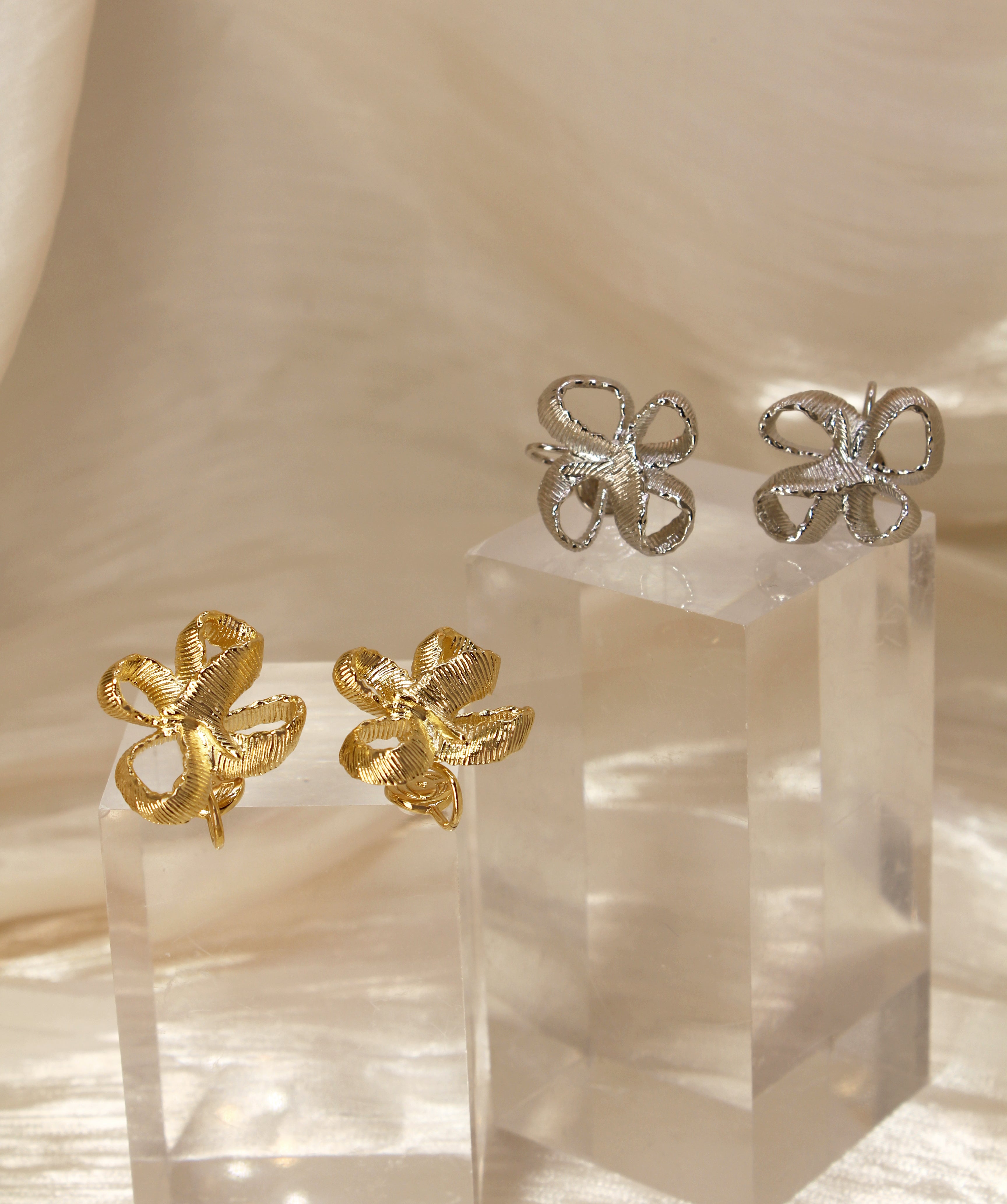 Ribbon Floral Earrings