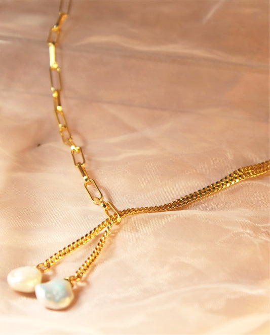 [Pre-order] Pearl Split Joint Toggle Necklace