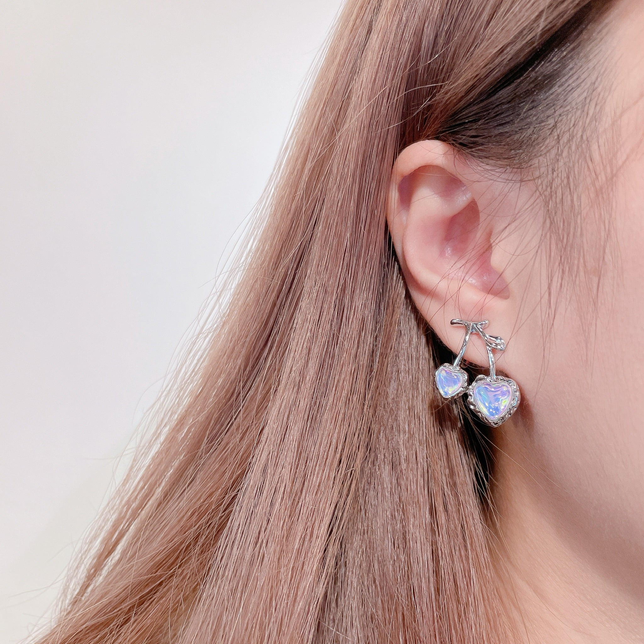 Silver Cherry Earrings