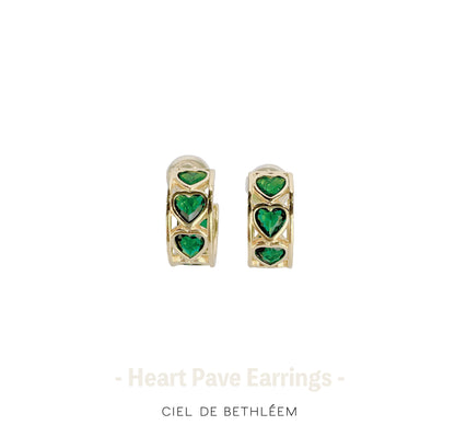 Heart Pave Earrings