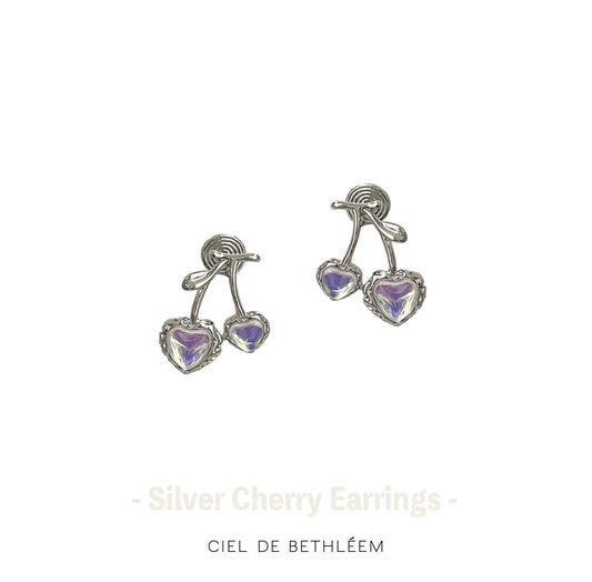 Silver Cherry Earrings